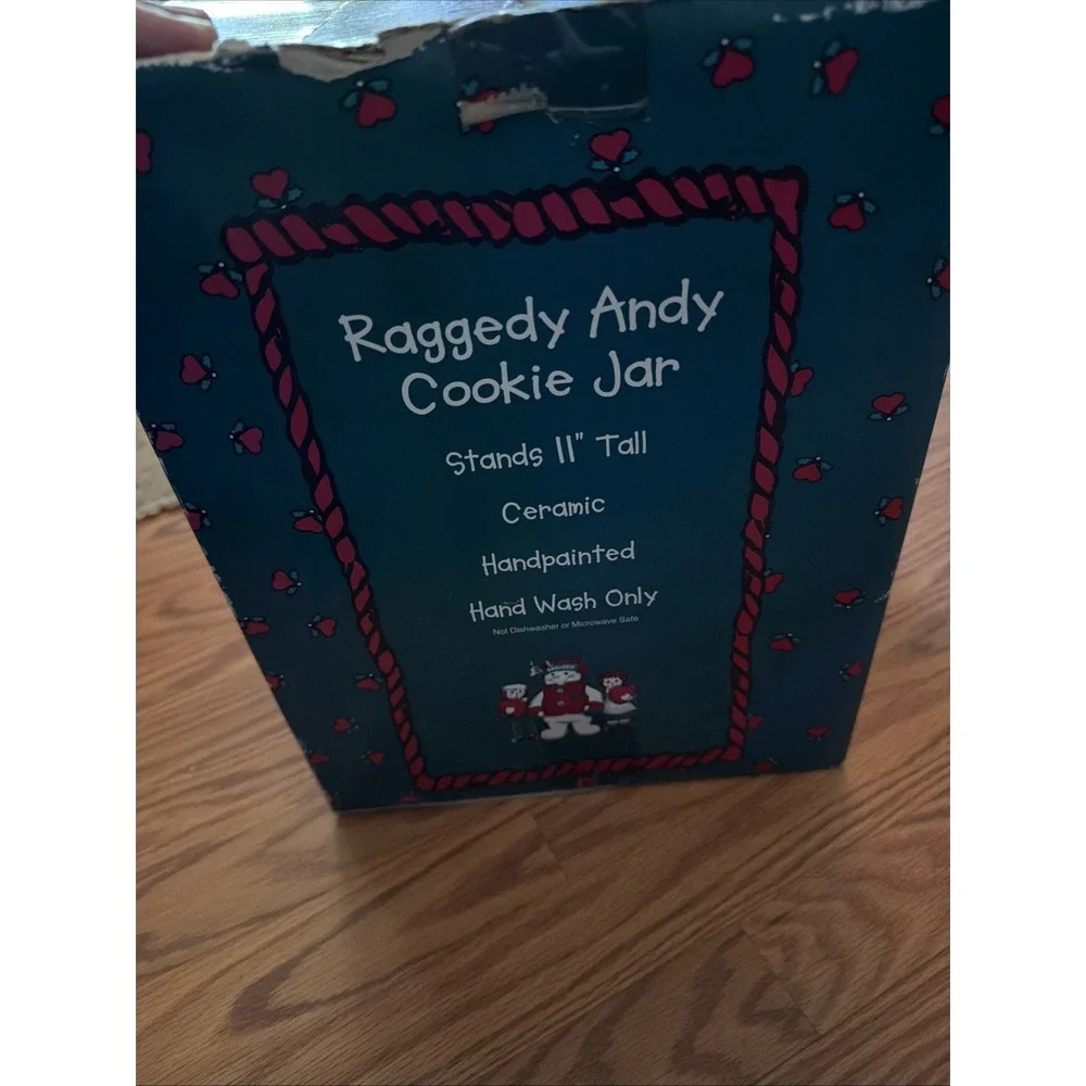Vintage Raggedy Andy Cookie Jar 1998 Sakura Snowden Friends Ceramic w/ Box